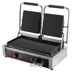 Commercial Panini Press Grill Electric Grill Griddle 3600W Double Plate Flat SUS
