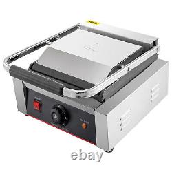 Commercial Sandwich Press Grill Griddle Panini Maker Grooved Flat 1800W