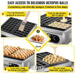 Commercial Takoyaki Maker, 56PCs Japanese Octopus Fish Ball Machine, 2kW Heating