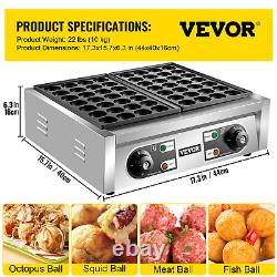 Commercial Takoyaki Maker, 56PCs Japanese Octopus Fish Ball Machine, 2kW Heating