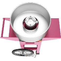 Electric Commercial Cotton Candy Machine Sugar Floss Maker Pink With Cart Stand
