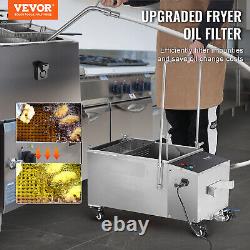 Fryer Oil Filter Commercial Cooking Oil Filtration System 38L Capacity