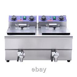 NEW Commercial Electric Deep Fryer Countertop Deep Fryer with Dual Tanks 3000W