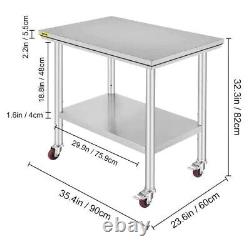 Stainless Steel Work Table 24x36in Commercial Kitchen Equipment Food Prep Table