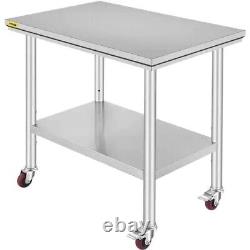 Stainless Steel Work Table 24x36in Commercial Kitchen Equipment Food Prep Table