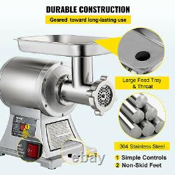 VEVOR 1.5HP 1100W Commercial Meat Grinder Sausage Homemade 450lbs/h Automatic