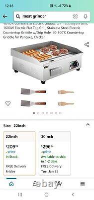 VEVOR 1.6kw Commercial Electric Griddle Flat Countertop Grill 22 Restaurant