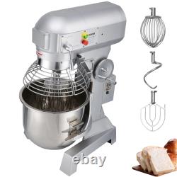 VEVOR 10/15/20/30 QT Commercial Food Mixer 3-Speed Stand Electric Dough Mixer