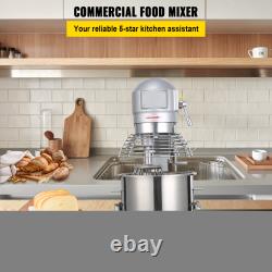 VEVOR 10/15/20/30 QT Commercial Food Mixer 3-Speed Stand Electric Dough Mixer