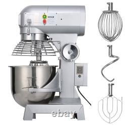 VEVOR 10/15/20/30 QT Commercial Food Mixer 3-Speed Stand Electric Dough Mixer