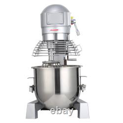 VEVOR 10/15/20/30 QT Commercial Food Mixer 3-Speed Stand Electric Dough Mixer