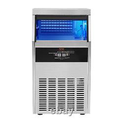 VEVOR 100lbs/24H Commercial Ice Maker Built-in Ice Cube Machine 33lb Bin Storage