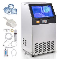 VEVOR 100lbs/24H Commercial Ice Maker Undercounter Ice Cube Machine 33lb Storage