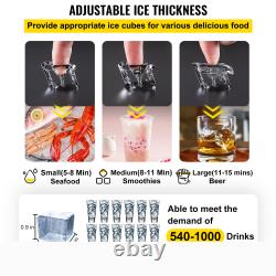 VEVOR 110/132/155 LBS/24H Commercial Ice Maker Ice Cube Machine withWater Filter