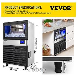 VEVOR 110LBS/24H Commercial Ice Maker Ice Cube Machine withWater Filter & Pump LCD