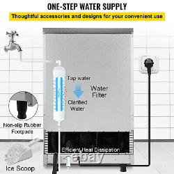 VEVOR 110LBS Commercial Ice Maker Ice Cube Machine withWater Filter 58 Ice Tray