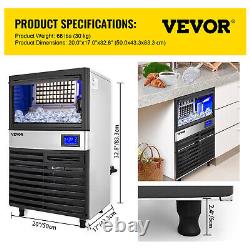 VEVOR 110Lbs/24H Commercial Ice Maker Ice Cube withWater Pump 39lbs Bin Storage