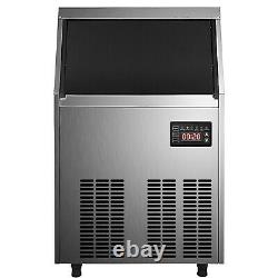 VEVOR 110Lbs Commercial Ice Maker Ice Cube Machine 58 Ice Tray 33Lbs Storage
