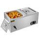 Vevor 110v 2-pan Commercial Food Warmer 850w Electric Steam Table 15cm/6inch