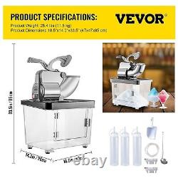 VEVOR 110V Commercial Ice Crusher 440LBS/H, ETL Approved 300W Electric