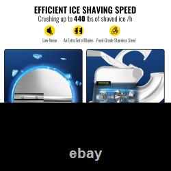 VEVOR 110V Commercial Ice Crusher 440LBS/H, ETL Approved 300W Electric Snow Cone