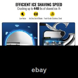 VEVOR 110V Commercial Ice Crusher 440LBS/H, ETL Approved 300W Electric Snow Cone