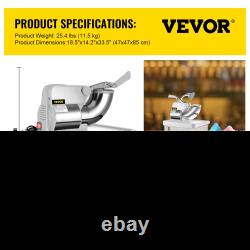 VEVOR 110V Commercial Ice Crusher 440LBS/H, ETL Approved 300W Electric Snow Cone