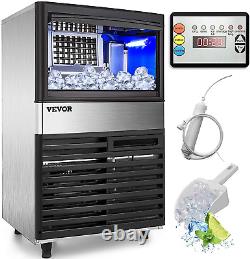 VEVOR 110V Commercial Ice Maker 110LBS/24H with 39LBS Bin, Clear Cube, LED Panel