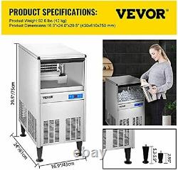 VEVOR 110V Commercial Ice Maker 125LBS/24H with 50LBS Bin ETL Approved Heavy