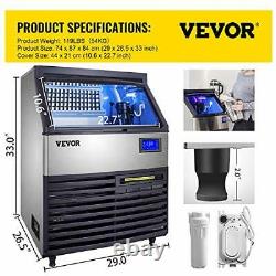 VEVOR 110V Commercial Ice Maker 265LBS/24H 77LBS Storage Bin ETL Approved Cle