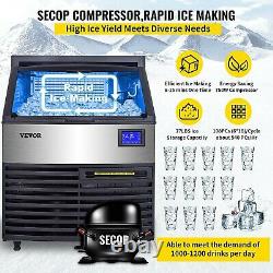 VEVOR 110V Commercial Ice Maker 320LBS/24H, 77LBS Storage Bin