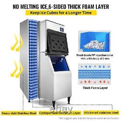 VEVOR 110V Commercial Ice Maker 400LBS/24H 350LBS Large Storage Bin ETL Approved