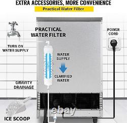 VEVOR 110V Commercial Ice Maker 80-90LBS/24H with 33LBS Bin