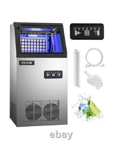 VEVOR 110V Commercial Ice Maker 88lbs/24h with 29lbs Storage 3x8 Cubes Commer