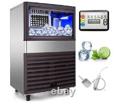 VEVOR 110V Commercial Ice Maker Machine 110LBS/24H with 39LBS Bin, LED Panel