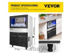 VEVOR 110V Commercial Ice Maker Machine 110LBS/24H with 39LBS Bin, LED Panel