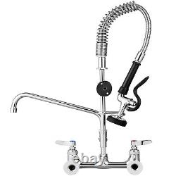 VEVOR 12 Commercial Pre-Rinse Sink Faucet Pull Kitchen Down Sprayer Mixer Tap