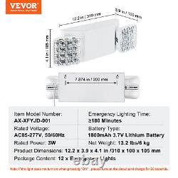 VEVOR 12 PCs Commercial Emergency Light LED Exit Lighting Fixture Backup Battery