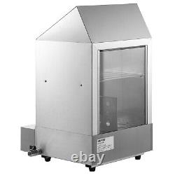 VEVOR 1200W Commercial Hot Dog Steamer 2 Tier Electric Bun Warmer with Slide Doors