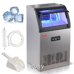 VEVOR 120lbs/24H Commercial Ice Maker Undercounter Ice Cube Machine 33lb Storage