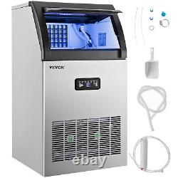 VEVOR 121LB/24H Commercial Ice Maker withBuilt-in Blue Light Ice Cube Machine 365W