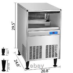 VEVOR 125LBS/24H Commercial Ice Maker Built-in Freestand Ice Cube Machine ETL