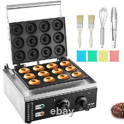 VEVOR 12pcs Electric Donut Maker Commercial Donut Making Machine 1550W Nonstick