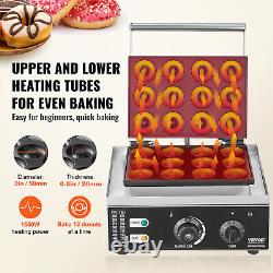 VEVOR 12pcs Electric Donut Maker Commercial Donut Making Machine 1550W Nonstick