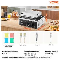 VEVOR 12pcs Electric Donut Maker Commercial Donut Making Machine 1550W Nonstick