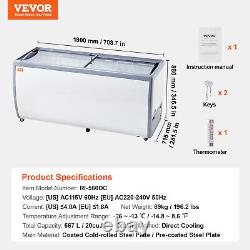 VEVOR 13.1Cu. Ft Commercial Ice Cream Display Case Gelato Dipping Freezer Cabinet