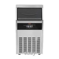 VEVOR 130lbs/24H Commercial Ice Maker Built-in Ice Cube Machine 33LB Bin Storage