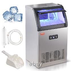 VEVOR 130lbs/24H Commercial Ice Maker Undercounter Ice Cube Machine 33lb Storage