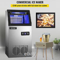 VEVOR 132LB/24H Commercial Ice Maker Freestand Ice Cube Machine 58 Ice Tray SUS