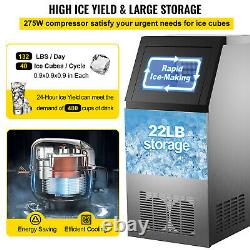 VEVOR 132Lbs/24H Commercial Ice Maker Built-in Ice Cube Machine Water Filter SUS